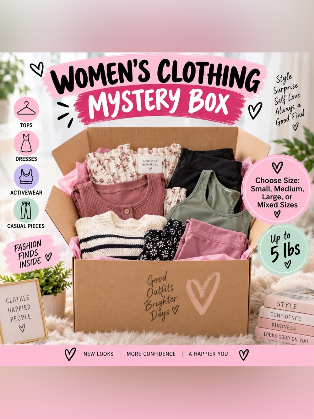 Women’s Clothing Mystery Box Small Medium Large or Mixed Sizes Up to 5 LBS